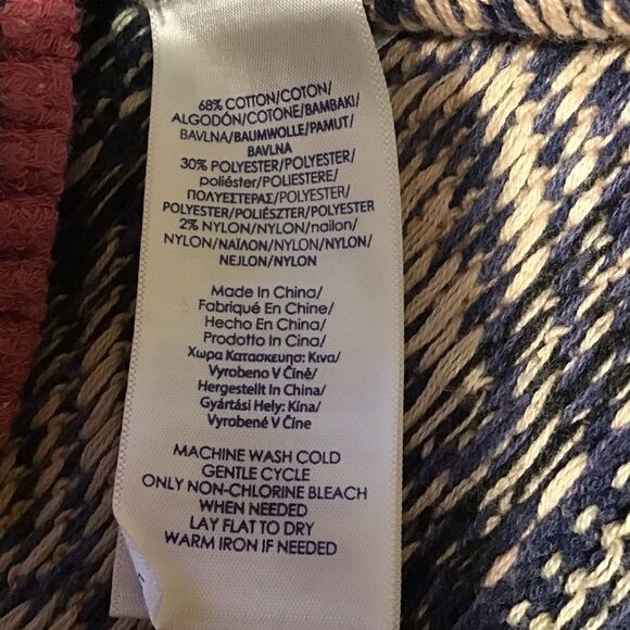 Chaps Open Long Blue Cardigan Southwest Print Sz L - Picture 6 of 6